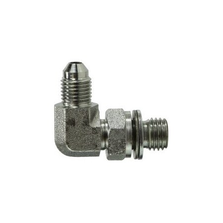 Midland Industries Hydraulic Elbow, 71620 x M12x15 Nominal, Male JIC x Male, 90 deg, Steel 7205NWO412